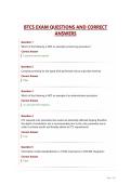 BTCS EXAM QUESTIONS AND CORRECT ANSWERS&NewLine;