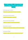 Police revision KRE1 Questions and&NewLine;Answers &vert; Latest Version Correct &&NewLine;Verified