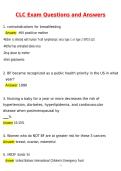 CLC Exam Newest 2026 Actual Questions and Correct Answers &lpar;Latest 2026 &sol; 2027 Update&rpar; Graded A&plus; 100&percnt; Guarantee Verified by Experts
