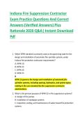 Indiana Fire Suppression Contractor &NewLine;Exam Practice Questions And Correct &NewLine;Answers &lpar;Verified Answers&rpar; Plus &NewLine;Rationale 2026 Q&A&vert; Instant Download &NewLine;Pdf 