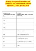 Nursing Dosage Calculations Exam&NewLine;Questions and Answers with Verified&NewLine;Solutions &vert; Latest Updated 2026
