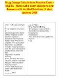 Drug Dosage Calculations Practice Exam -&NewLine;NCLEX - Nurse Labs Exam Questions and&NewLine;Answers with Verified Solutions &vert; Latest&NewLine;Updated 2026