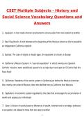 CSET Multiple Subjects - History and Social Science Vocabulary Actual 2026 Newest Updated Questions and Correct Answers &lpar;Latest 2026 &sol; 2027 Update&rpar; &lpar;Verified Answers by Expert&rpar;