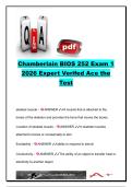 BIOS 252 Exam 1 Study Guide &lpar;150&plus; Questions&rpar;&colon; Skeletal Muscle&comma; Nervous System&comma; Neurophysiology & Muscle Contraction &vert; Chamberlain University