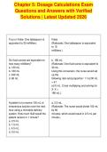 Chapter 5&colon; Dosage Calculations Exam&NewLine;Questions and Answers with Verified&NewLine;Solutions &vert; Latest Updated 2026