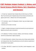 CSET Multiple Subject Subtest 1 History and Social Science World History Set 2 Exam Actual 2026 Newest Updated Questions and Correct Answers &lpar;Latest 2026 &sol; 2027 Update&rpar; &lpar;Verified Answers by Expert&rpar;