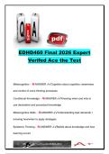 EDHD460 Final Exam Study Guide &lpar;50&plus; Questions&rpar;&colon; Metacognition&comma; Learning Theories&comma; Motivation&comma; Problem Solving & Cognitive Development