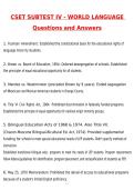 CSET Subtest IV - World Language Newest 2026 Actual Questions and Correct Answers &lpar;Latest 2026 &sol; 2027 Update&rpar; Graded A&plus; 100&percnt; Guarantee Verified by Experts 