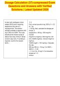 Dosage Calculation &lpar;37&rpar;-compressed Exam&NewLine;Questions and Answers with Verified&NewLine;Solutions &vert; Latest Updated 2026