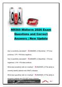 NR569 Midterm Exam Study Guide &lpar;350&plus; Questions&rpar;&colon; Advanced Health Assessment&comma; Differential Diagnosis&comma; Respiratory&comma; Gastrointestinal & Dermatologic Disorders &vert; Chamberlain University