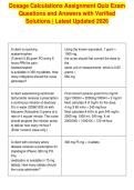 Dosage Calculations Assignment Quiz Exam&NewLine;Questions and Answers with Verified&NewLine;Solutions &vert; Latest Updated 2026