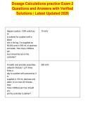 Dosage Calculations practice Exam 2&NewLine;Questions and Answers with Verified&NewLine;Solutions &vert; Latest Updated 2026