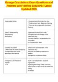 Dosage Calculations Exam Questions and&NewLine;Answers with Verified Solutions &vert; Latest&NewLine;Updated 2026&NewLine;