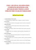 ENGL 1101 FINAL EXAMINATION &NewLine;COMPLETE QUESTIONS AND &NewLine;DETAILED SOLUTIONS LATEST &NewLine;UPDATE THIS YEAR JUST RELEASED