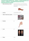 Final Exam Study Guide Review - Anatomy - Verified Questions and Answers - Graded A&plus; - Guaranteed Success Exam Prep - Comprehensive Final Review
