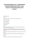 NURS 5334&sol;NURS5334&colon; Quiz 2 COMPREHENSIVE&NewLine;NURSING PHARMACOLOGY EXAM Practice&NewLine;Questions with Detailed Rationales 2026&NewLine;ACTUAL&excl;&excl;&excl;&NewLine;