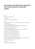 ServiceNow CSA &lpar;2024&rpar; Exam Questions with Correct Answers Latest 2025&sol; 2026 Update &vert; 100&percnt; Verified with Correct Questions and Answers &vert; ServiceNow Certified System Administrator &lpar;CSA&rpar; Certification Exam Prep