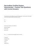ServiceNow Certified System Administrator Practice Test Questions with Correct Answers 2025&sol; 2026 &vert; 100&percnt; Verified with Correct Questions and Answers &vert; Latest ServiceNow CSA Certification Exam Prep with Solution