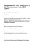 ServiceNow CSA Exam 2023 Questions with Correct Answers Latest 2025&sol; 2026 Update &vert; 100&percnt; Verified with Correct Questions and Answers &vert; ServiceNow Certified System Administrator &lpar;CSA&rpar; Practice Exam with Solution