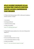 AFLAC ACADEMY INSURANCE ACL006 &NewLine;010 EXAM PREP COMPLETE QUESTIONS &NewLine;VERIFIED ANSWERS COMPREHENSIVE &NewLine;STUDY RESOURCE