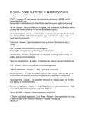 FLORIDA CORE PESTICIDE EXAM STUDY GUIDE