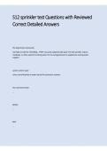 S12 Sprinkler Test Questions with Reviewed Correct Detailed Answers 2025&sol; 2026 &vert; 100&percnt; Verified with Correct Questions and Answers &vert; S12 Sprinkler Certificate of Fitness Practice Exam with Solution