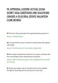 PA APPRAISAL LICENSE ACTUAL EXAM&NewLine;SCRIPT 2026 QUESTIONS AND SOLUTIONS&NewLine;GRADED A PLUS REAL ESTATE VALUATION&NewLine;CORE REVIEW