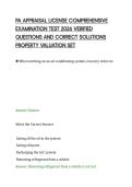 PA APPRAISAL LICENSE COMPREHENSIVE&NewLine;EXAMINATION TEST 2026 VERIFIED&NewLine;QUESTIONS AND CORRECT SOLUTIONS&NewLine;PROPERTY VALUATION SET