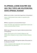 PA APPRAISAL LICENSE EXAM PREP 2026&NewLine;HIGH YIELD TOPICS AND SOLUTIONS REAL&NewLine;ESTATE APPRAISAL ROADMAP
