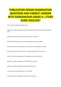 PUBLICATION DESIGN EXAMINATION QUESTIONS AND CORRECT ANSWER WITH EXOKANATION GRADE A&plus; STUDY GUIDE 2026&sol;2027&NewLine;