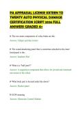 PA APPRAISAL LICENSE SIXTEEN TO&NewLine;TWENTY AUTO PHYSICAL DAMAGE&NewLine;CERTIFICATION SCRIPT 2026 FULL&NewLine;ANSWERS GRADED A&plus;