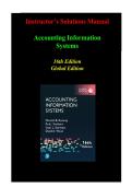Instructor's Solutions Manual for Accounting Information Systems&comma; Global Edition&comma; 16th Edition &vert; Romney&comma; Steinbart&comma; Summers & Wood &vert; ISBN 9781292468457