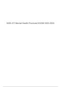 NGN ATI Mental Health Proctored Exam 2023&ndash;2024 Questions and Answers 2025&sol; 2026 &vert; 100&percnt; Verified with Correct Questions and Answers &vert; Latest ATI RN Mental Health Exam Prep with Solution