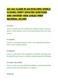 AIC 300 CLAIMS IN AN EVOLVING WORLD &NewLine;CLOSING SCRIPT UPDATED QUESTIONS &NewLine;AND ANSWERS VIEW AHEAD PREP &NewLine;MATERIAL SOLVED