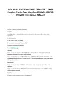 NEW JERSEY WATER TREATMENT OPERATOR T1 EXAM&NewLine;Complete Practice Exam Questions AND WELL VERIFIED&NewLine;ANSWERS &lpar;2026 Edition&rpar; ACTUAL&excl;&excl;&excl;&NewLine;