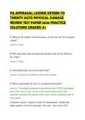 PA APPRAISAL LICENSE SIXTEEN TO&NewLine;TWENTY AUTO PHYSICAL DAMAGE&NewLine;REVIEW TEST PAPER 2026 PRACTICE&NewLine;SOLUTIONS GRADED A&plus;