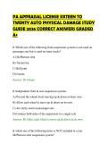 PA APPRAISAL LICENSE SIXTEEN TO&NewLine;TWENTY AUTO PHYSICAL DAMAGE STUDY&NewLine;GUIDE 2026 CORRECT ANSWERS GRADED&NewLine;A&plus;