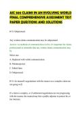 AIC 300 CLAIMS IN AN EVOLVING WORLD &NewLine;FINAL COMPREHENSIVE ASSESSMENT TEST &NewLine;PAPER QUESTIONS AND SOLUTIONS