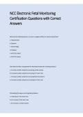 NCC Electronic Fetal Monitoring Certification Questions with Correct Answers 2025&sol; 2026 &vert; 100&percnt; Verified with Correct Questions and Answers &vert; Latest NCC EFM Certification Exam Prep with Solution