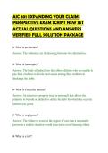 AIC 301 EXPANDING YOUR CLAIMS &NewLine;PERSPECTIVE EXAM SCRIPT NEW SET &NewLine;ACTUAL QUESTIONS AND ANSWERS &NewLine;VERIFIED FULL SOLUTION PACKAGE