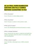 AIC 301 FINAL PAPER EXAMINATION &NewLine;QUESTIONS AND FULLY CORRECT &NewLine;RESPONSES GUARANTEED TO PASS 