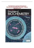 Lehninger Principles of Biochemistry 8th Edition Test Bank &vert; David Nelson&comma; Michael Cox