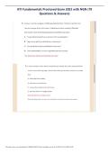 ATI Fundamentals Proctored Exam 2023 with NGN &lpar;70 Questions & Answers&rpar; 2025&sol; 2026 &vert; 100&percnt; Verified with Correct Questions and Answers &vert; Latest ATI Fundamentals Exam Prep with Solution