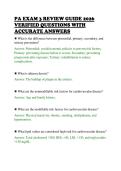PA EXAM 3 REVIEW GUIDE 2026&NewLine;VERIFIED QUESTIONS WITH&NewLine;ACCURATE ANSWERS