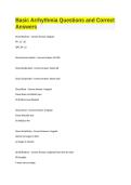 Basic Arrhythmia Questions and Correct Answers 2025&sol; 2026 &vert; 100&percnt; Verified with Correct Questions and Answers &vert; Latest Basic ECG Arrhythmia Practice Exam Prep with Solution