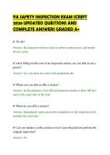 PA SAFETY INSPECTION EXAM SCRIPT&NewLine;2026 UPDATED QUESTIONS AND&NewLine;COMPLETE ANSWERS GRADED A&plus;