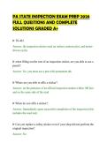 PA STATE INSPECTION EXAM PREP 2026&NewLine;FULL QUESTIONS AND COMPLETE&NewLine;SOLUTIONS GRADED A&plus;