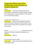 Supporting Writing Instruction - ParaEducator Exam Questions & Answers &lpar;Grade A&plus;&rpar;&period;docx&NewLine;&NewLine;