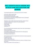 ANCC Gerontological Nursing Well Detailed Exam 2023 Questions and Answers 2025&sol; 2026 &vert; 100&percnt; Verified with Correct Questions and Answers &vert; Latest ANCC Gerontological Nursing Certification Exam Prep with Solution
