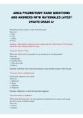 AMCA Phlebotomy Exam Questions and Answers with Rationales Latest 2025&sol; 2026 &vert; 100&percnt; Verified with Correct Questions and Answers &vert; Latest AMCA Phlebotomy Certification Exam Prep with Solution